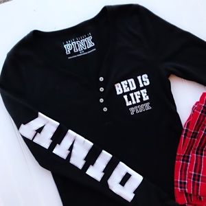 PINK Victoria's Secret Intimates & Sleepwear - ✨PINK VS Black Henley Sleep SHIRT ONLY - BRAND NEW PINK Victoria's Secret Intimates & Sleepwear - ✨PINK VS Black Henley Sleep SHIRT ONLY - BRAND NEW